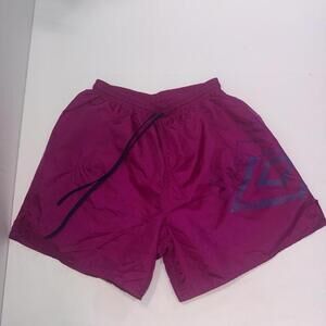 Vintage UMBRO SHORTS Adult Large Purple Pink Nylon Made in USA Soccer Football